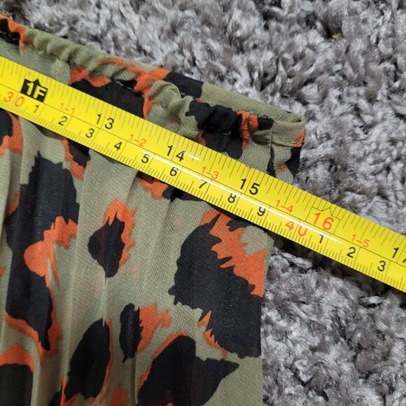 Women’s Unbranded Sheer Pleated Animal Print Halter Strappy Tank Top Size S - Picture 4 of 7